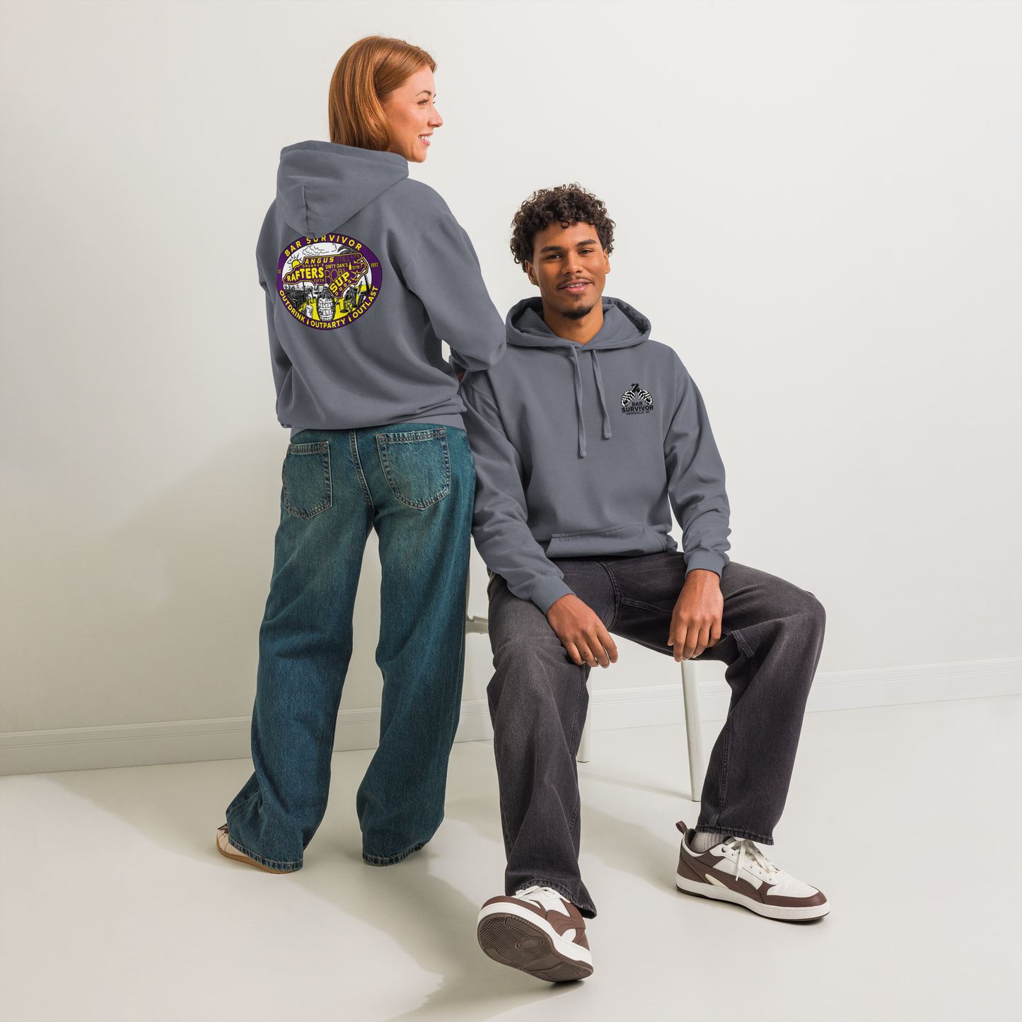 Grey Bar Survivor Hoodie
