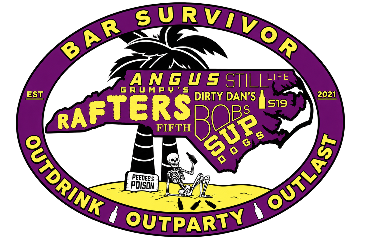 Bar Survivor Greenville OG Logo Pocket Tee- Purple