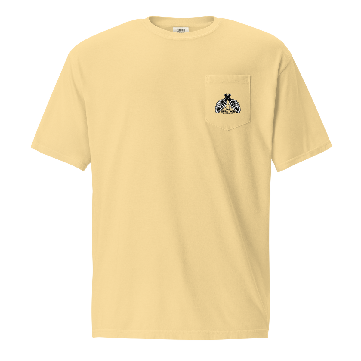 Bar Survivor Greenville Pocket Tee- Yellow