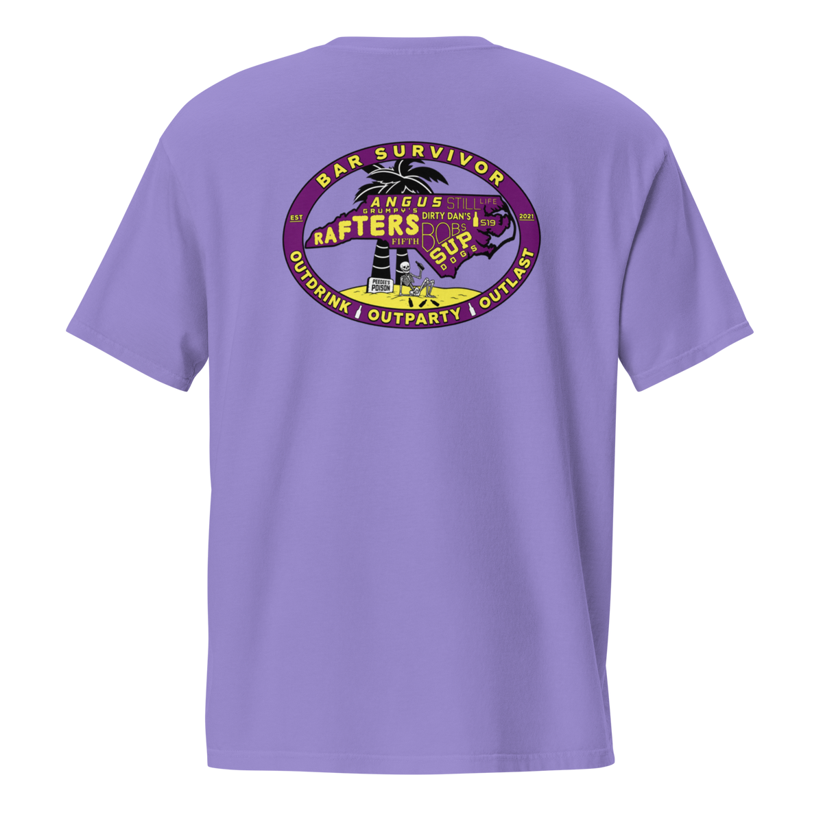 Bar Survivor Greenville OG Logo Pocket Tee- Purple