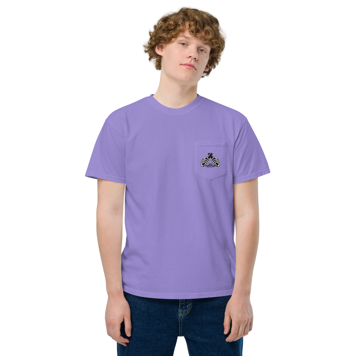 Bar Survivor Greenville OG Logo Pocket Tee- Purple
