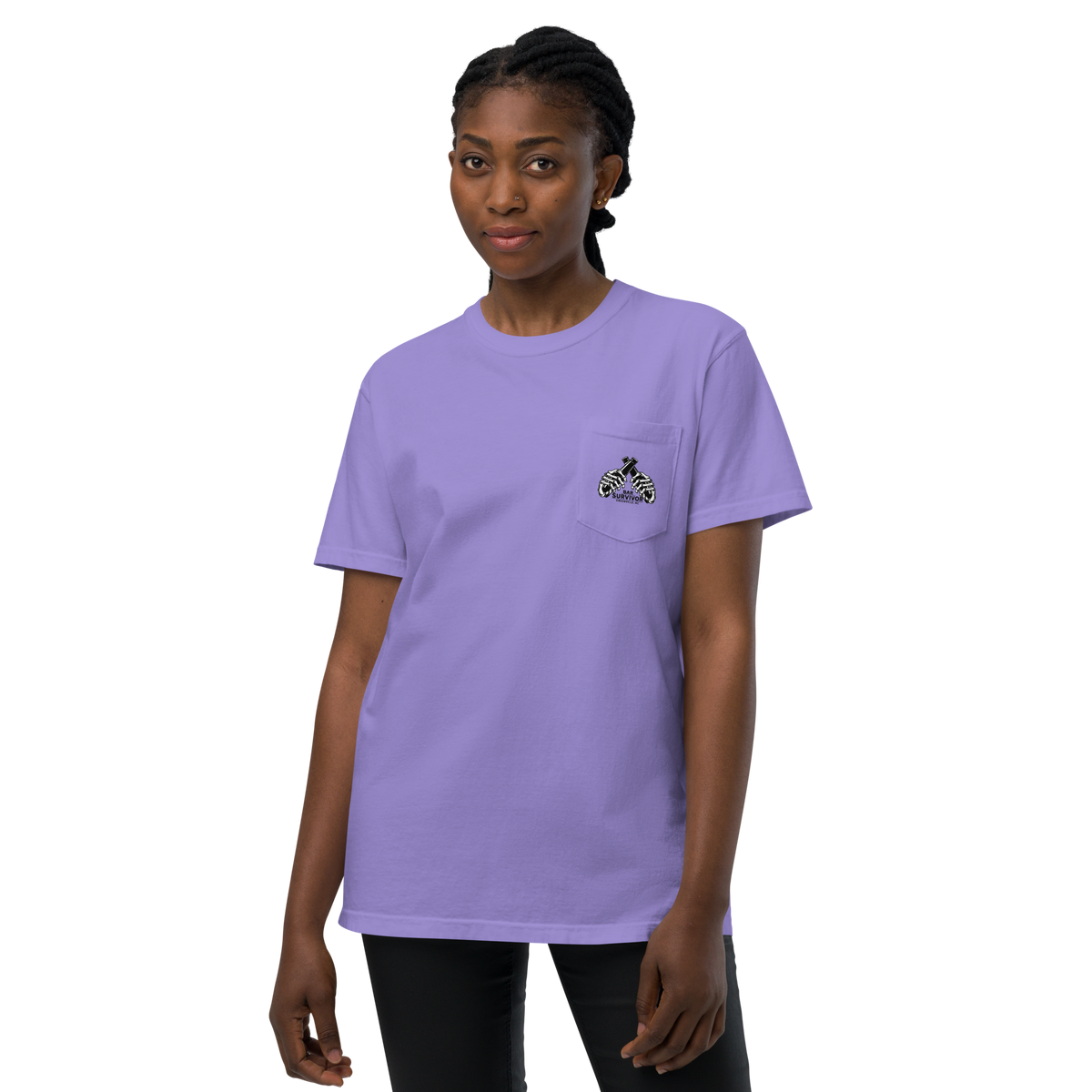 Bar Survivor Greenville OG Logo Pocket Tee- Purple