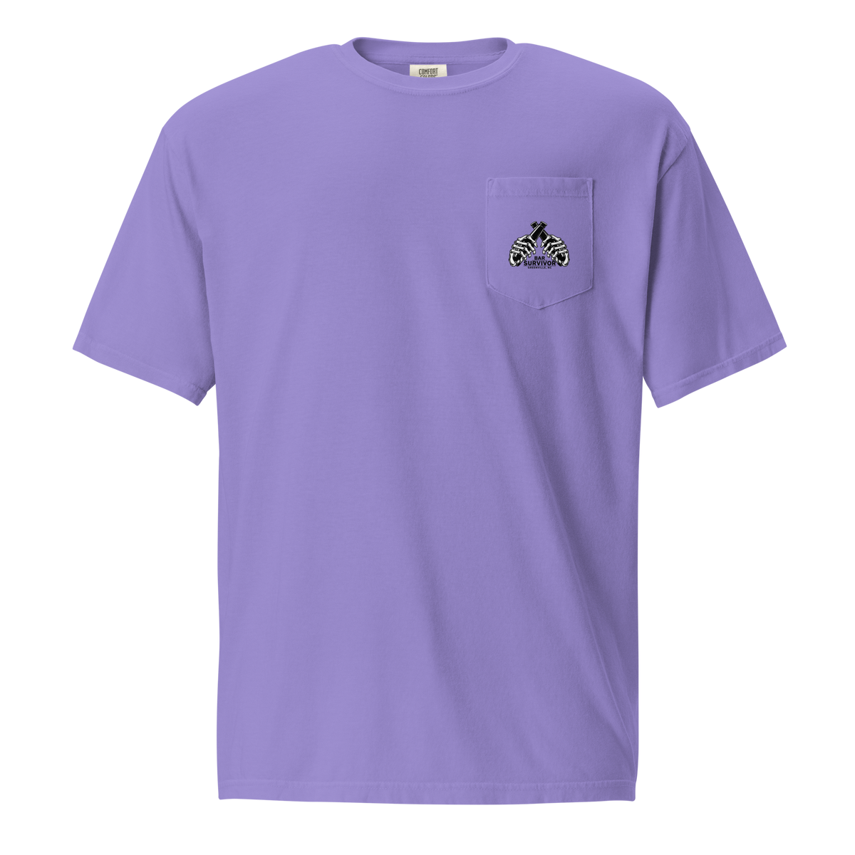 Bar Survivor Greenville Pocket Tee- Purple