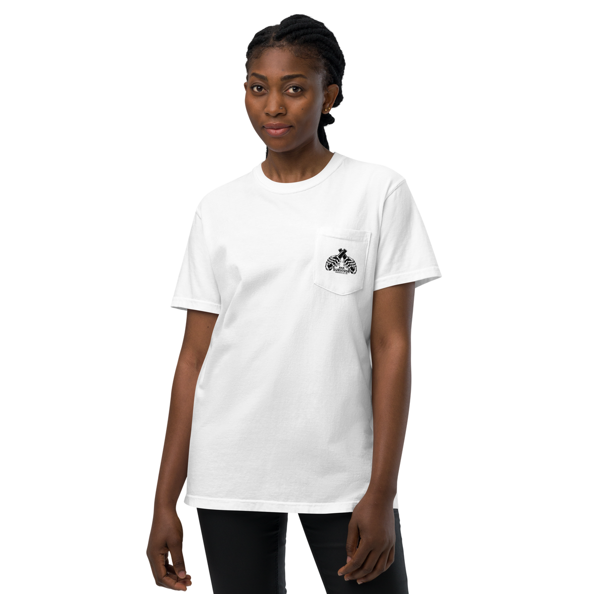Bar Survivor Greenville Pocket Tee- White