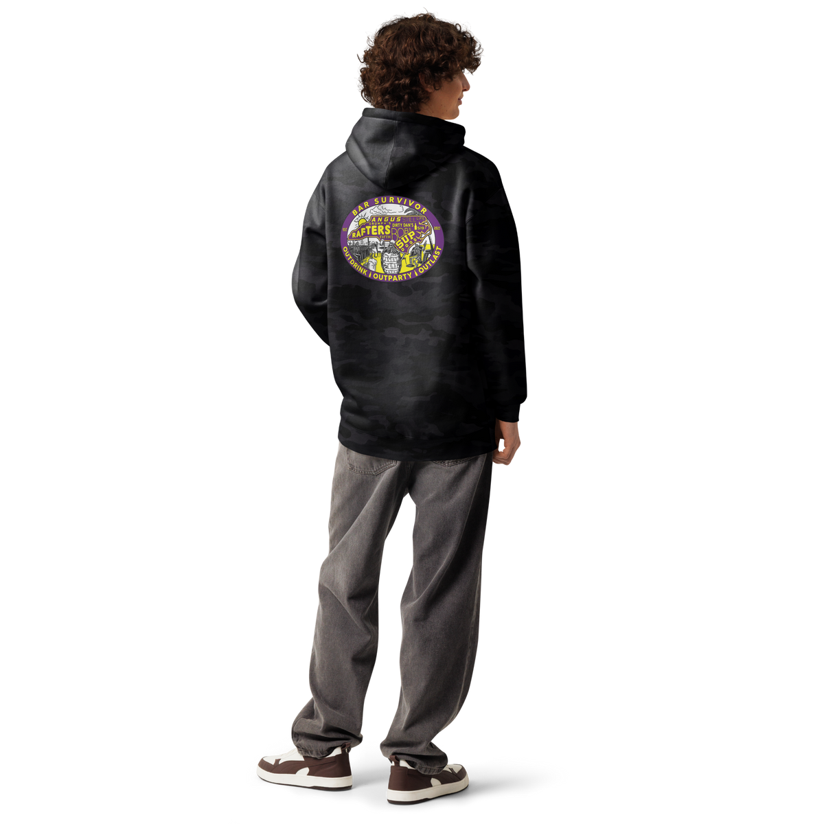 Bar Survivor Greenville Heavyweight Hoodie- Black Camo