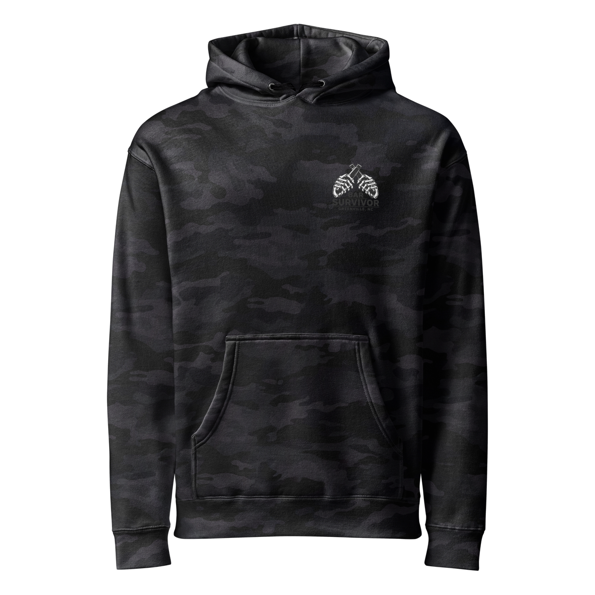 Bar Survivor Greenville Heavyweight Hoodie- Black Camo