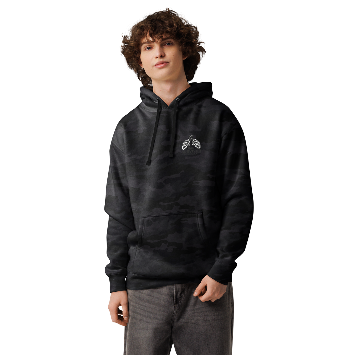 Bar Survivor Greenville Heavyweight Hoodie- Black Camo