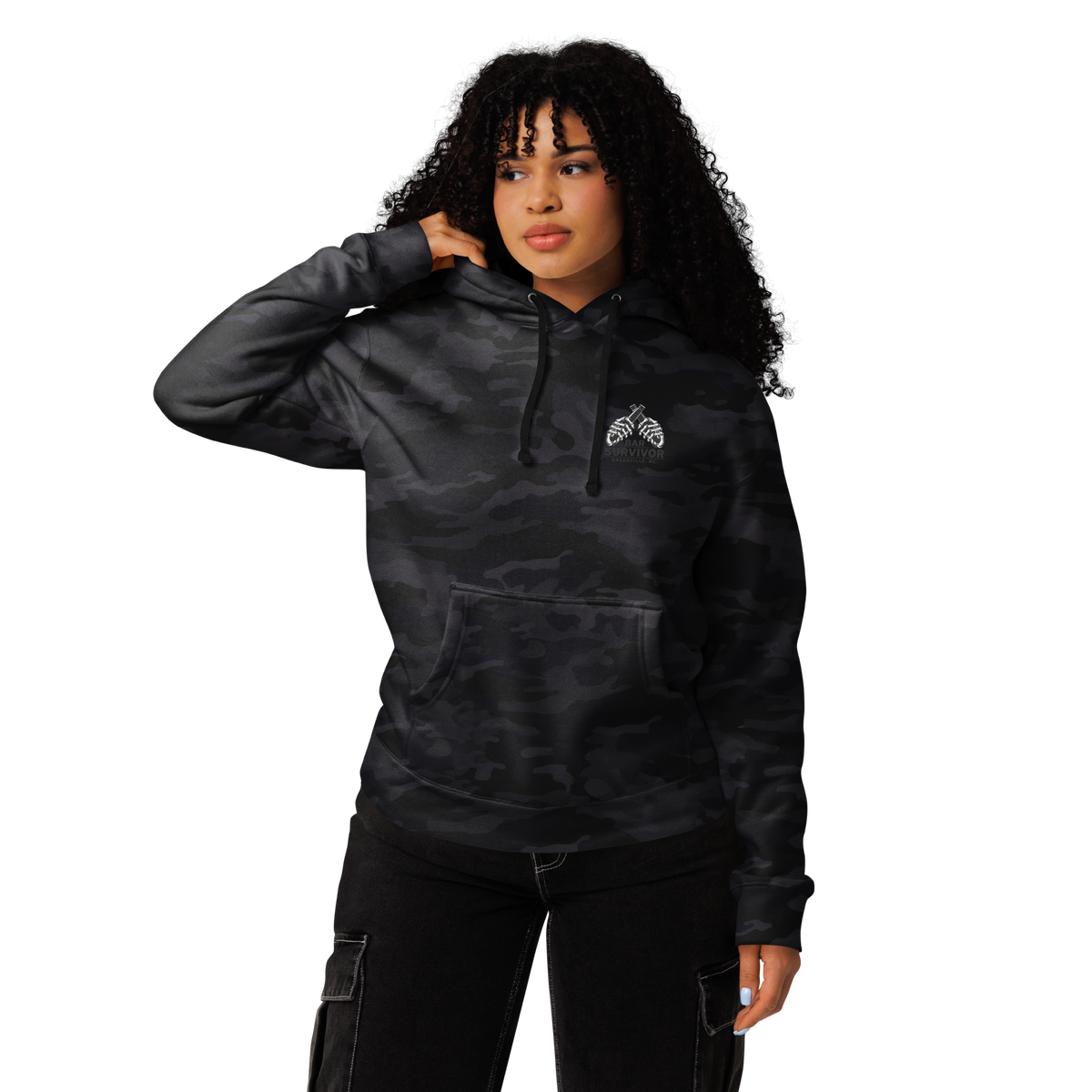 Bar Survivor Greenville Heavyweight Hoodie- Black Camo